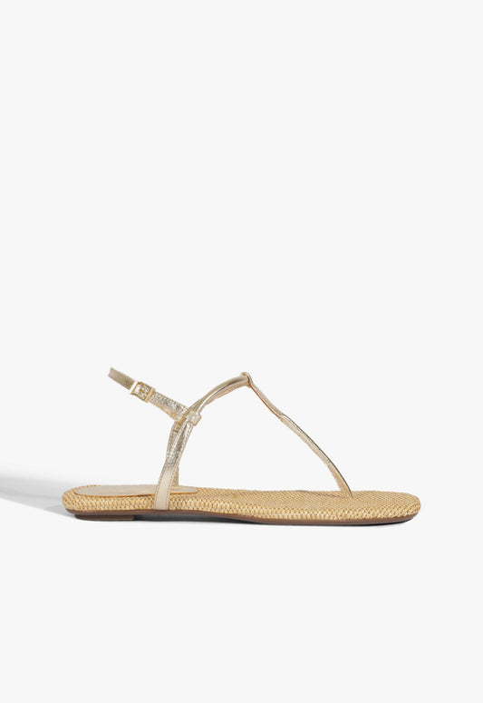 Elsha Flat Sandal SPRING 25 5 Gold Metallic - Schutz Shoes