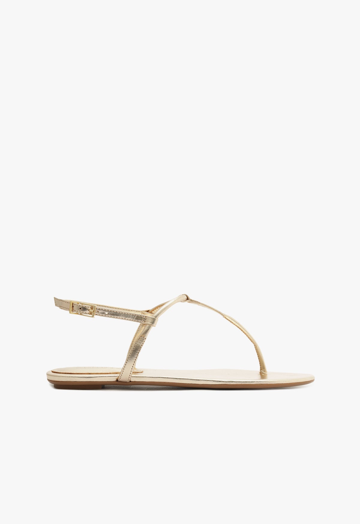 Elsha Flat Sandal SPRING 25 5 Gold Metallic - Schutz Shoes