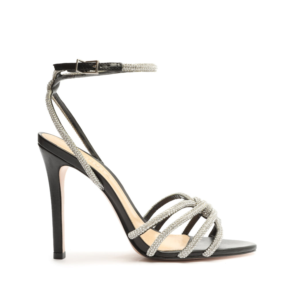 Rachel Glam Nappa Leather Sandal OLD 5 Black Nappa Leather - Schutz Shoes