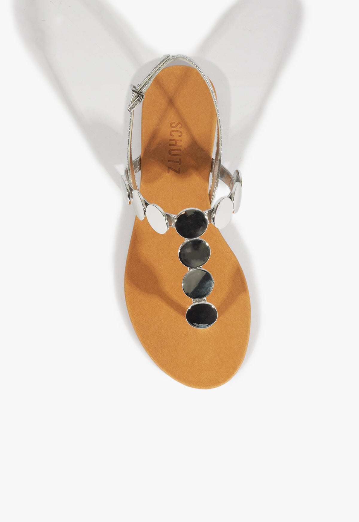 Acacia Silver Leather Sandal SUMMER 25 - Schutz Shoes