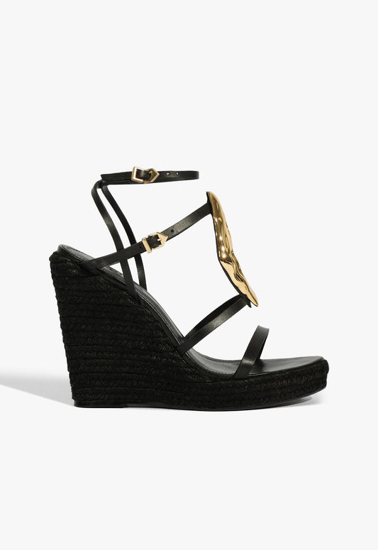 Amarilis Leather Sandal SUMMER 25 5 Black Leather - Schutz Shoes