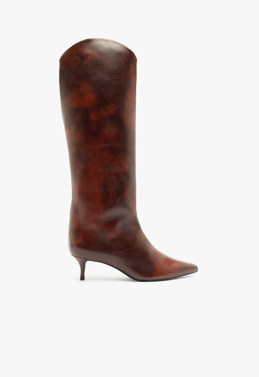 Maryana Lo Leather Boot FALL 24 5 Brown Leather - Schutz Shoes