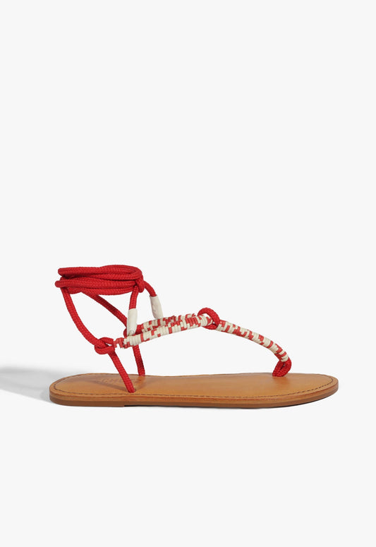 Claire Red Flat Sandal SPRING 25 5 Red Synthetic - Schutz Shoes