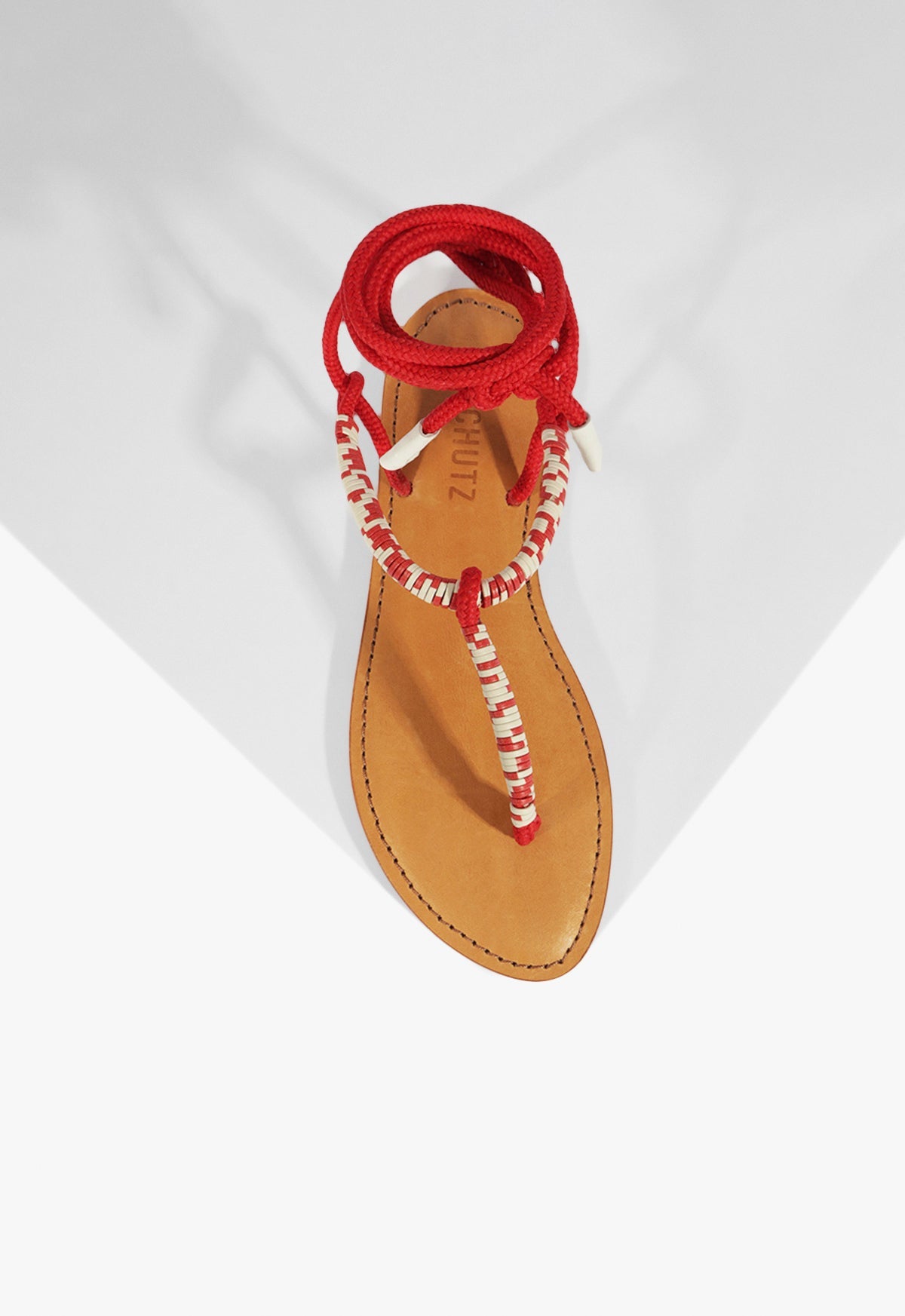 Claire Red Flat Sandal SPRING 25 - Schutz Shoes