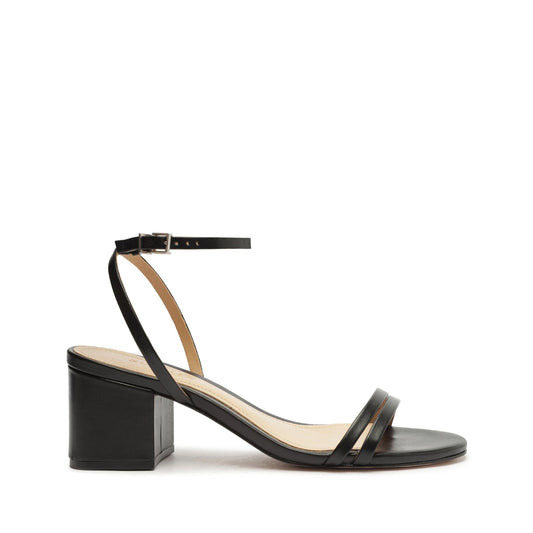Altina Mid Block Nappa Leather Sandal OLD 5 Black Nappa Leather - Schutz Shoes