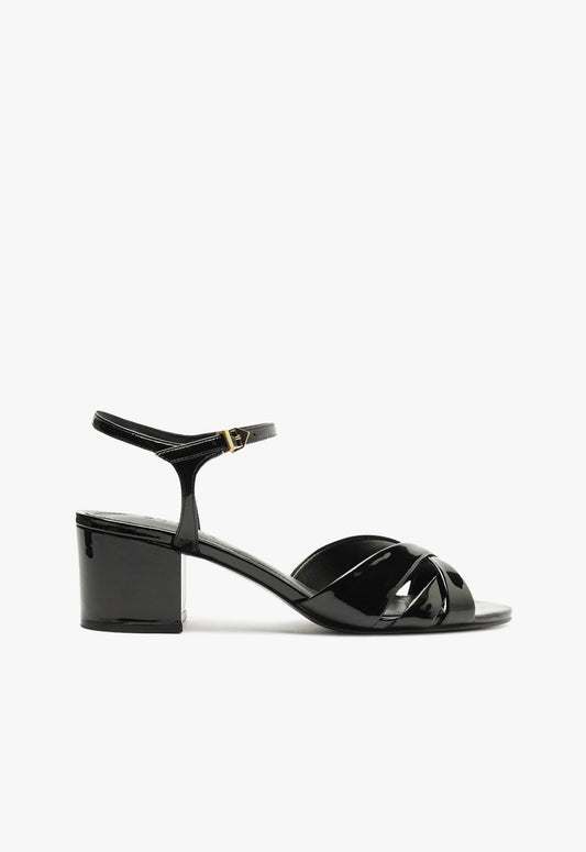Keefa Mid Sandal WINTER 24 5 Black Patent Leather - Schutz Shoes