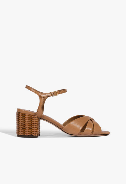 Keefa Mid Block Sandal RESORT 25 5 Brown Leather - Schutz Shoes