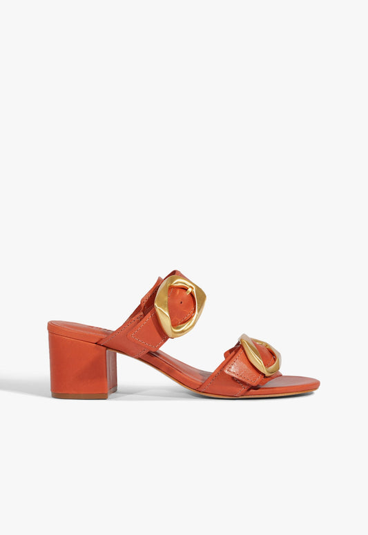 Olga Leather Sandal SPRING 25 5 Brown Atanado Leather - Schutz Shoes