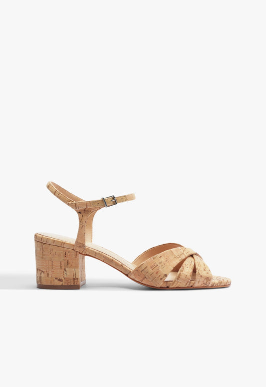 Keefa Mid Block Sandal SPRING 25 5 Beige Synthetic - Schutz Shoes