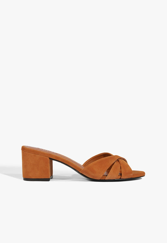 Keefa Block Mule Suede Sandal PRE FALL 25 5 Brown Suede - Schutz Shoes