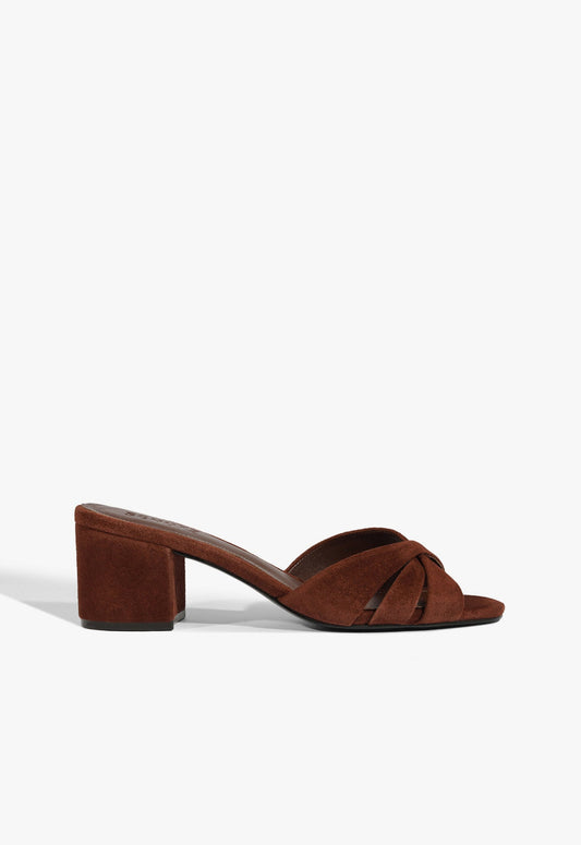 Keefa Block Mule Suede Sandal PRE FALL 25 5 Brown Suede - Schutz Shoes