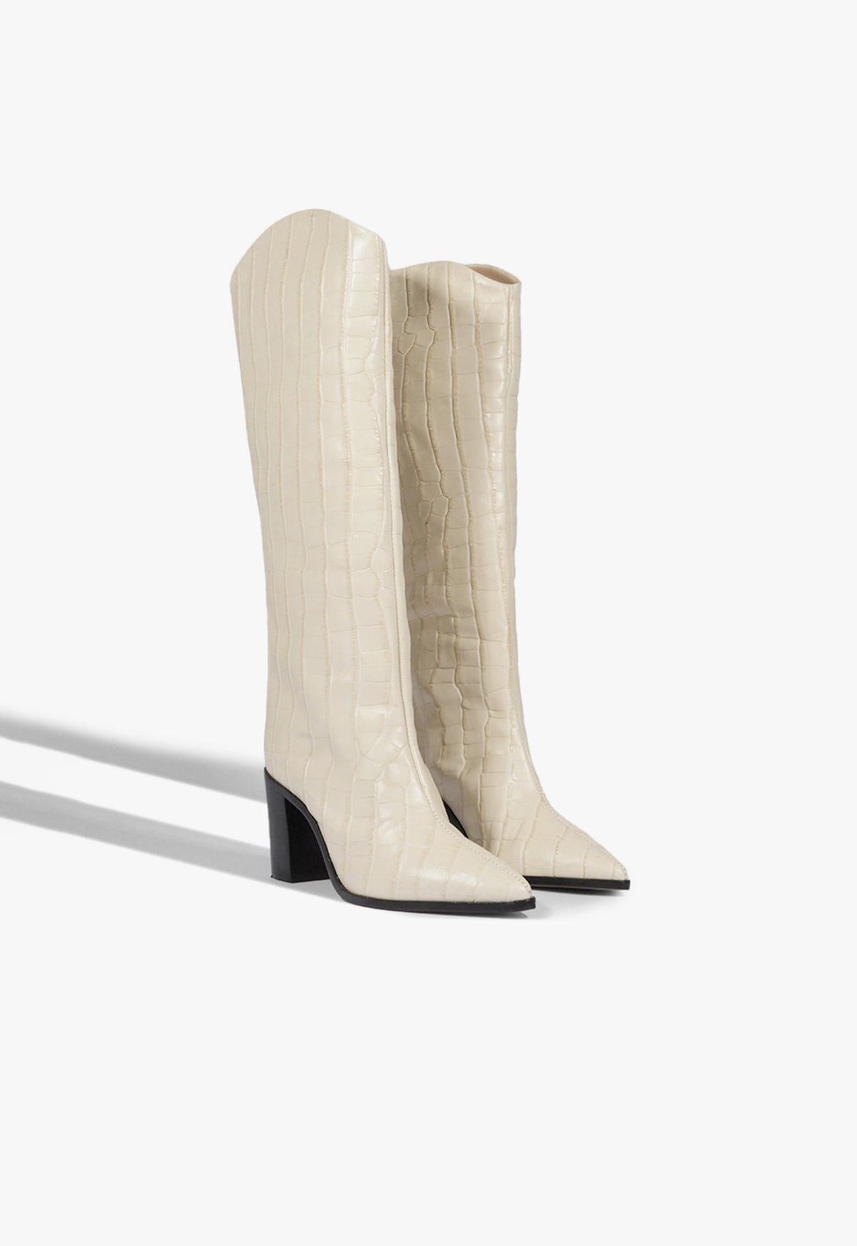Maryana Block Crocodile-Embossed Leather Boot FALL 24 - Schutz Shoes