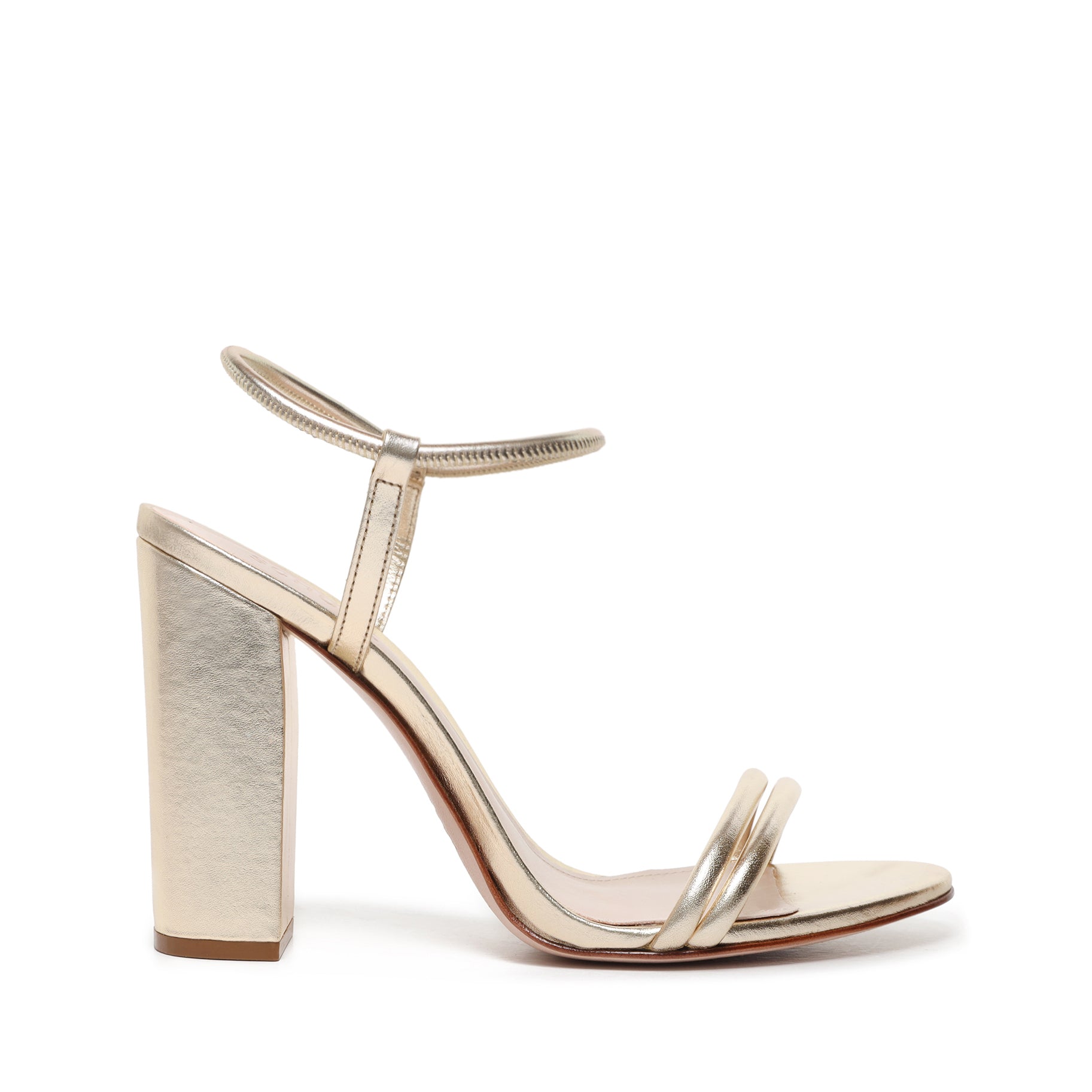 Gimenez Sandal OLD 5 Platina Gold Metallic Leather - Schutz Shoes