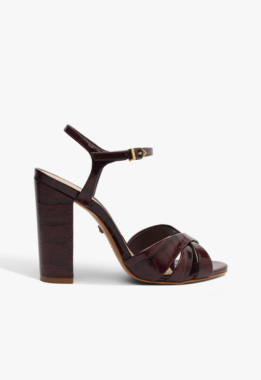 Keefa Block Croc Sandal FALL 24 5 Red Croc - Schutz Shoes