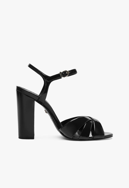 Keefa Block Sandal WINTER 24 5 Black Patent Leather - Schutz Shoes
