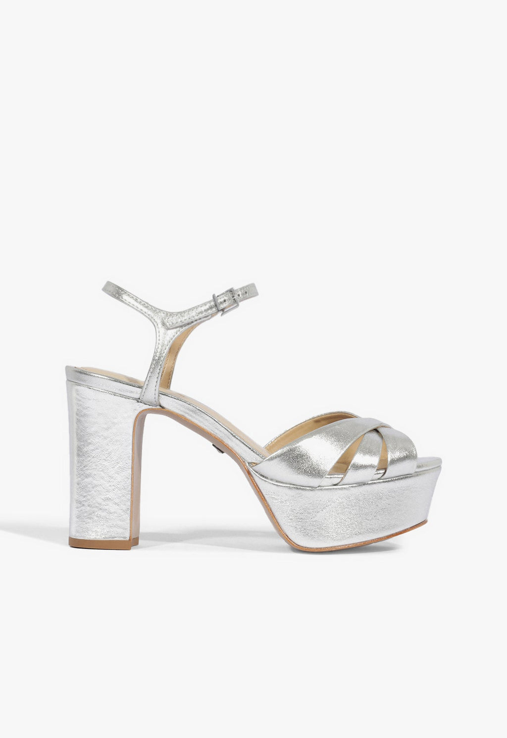 Keefa Sandal ESSENTIAL 5 Silver Metallic Leather - Schutz Shoes