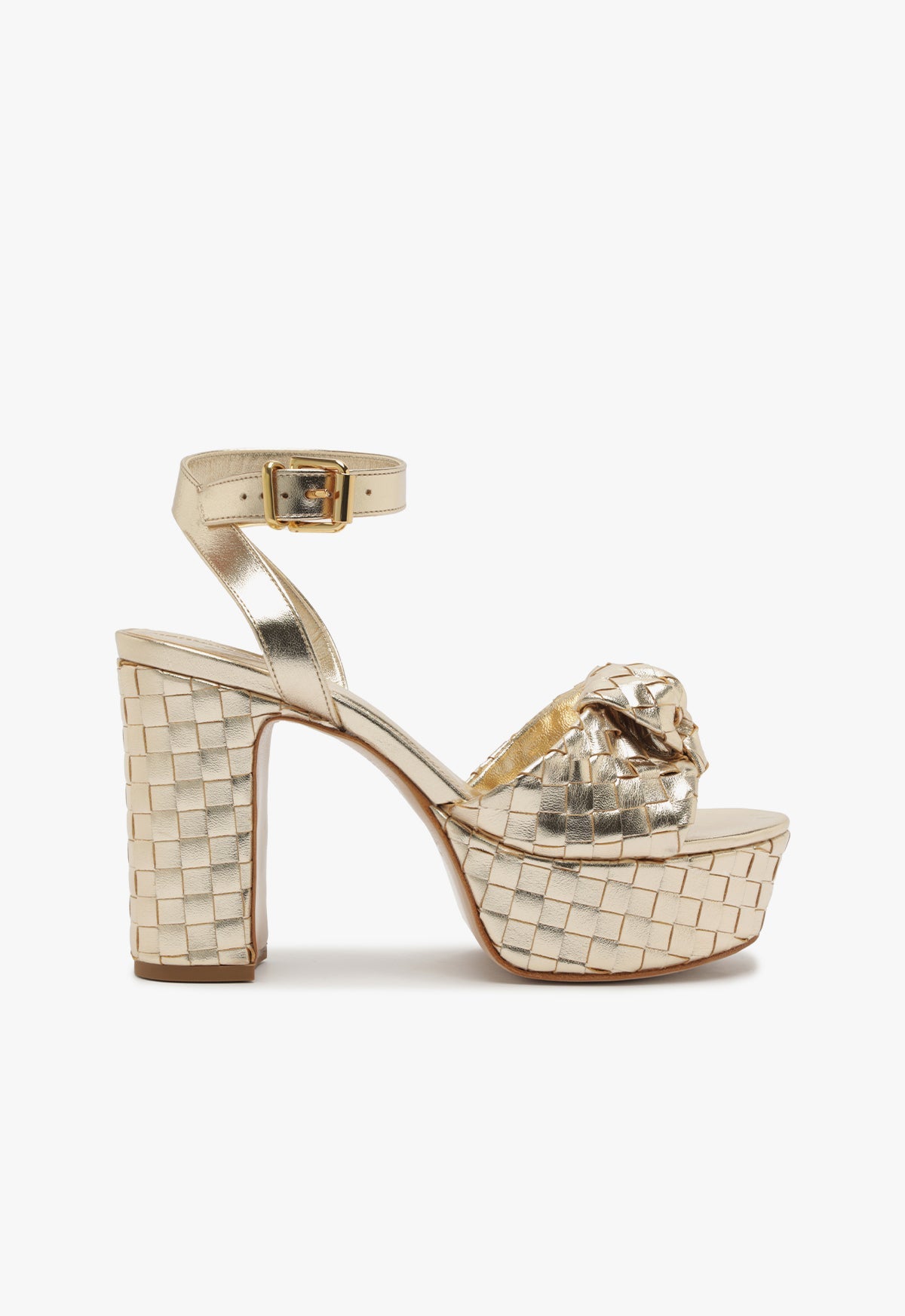 Kareena Knot Platform RESORT 25 5 Gold Metallic - Schutz Shoes