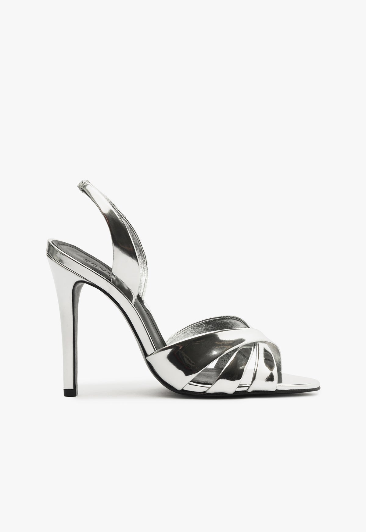 Keefa Sling Sandal WINTER 24 5 Silver Specchio Leather - Schutz Shoes