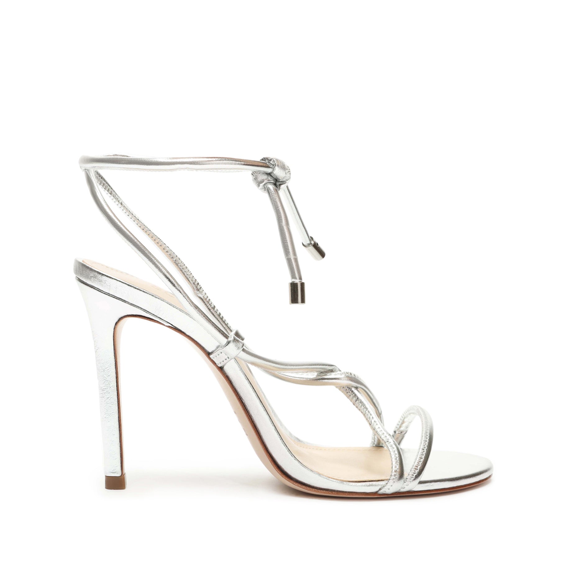 Dale Metallic Leather Sandal OLD 5 Silver Metallic Strech - Schutz Shoes