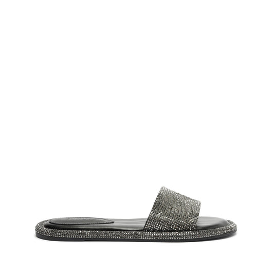 Alcina Flat Sandal OLD 5 Black Glittery Leather - Schutz Shoes