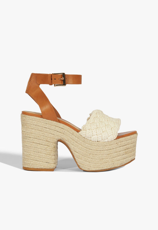Isabel Platform Sandal SPRING 25 5 Beige Synthetic - Schutz Shoes