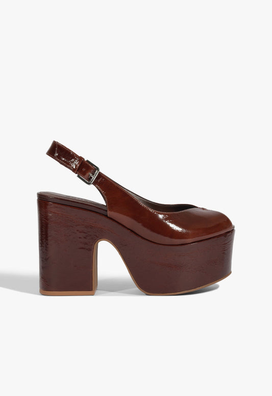 Brandi Sandal HIGH SUMMER 25 5 Root Brown Leather - Schutz Shoes