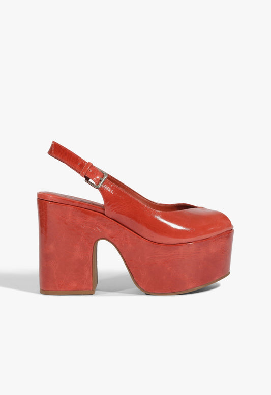Brandi Sandal HIGH SUMMER 25 5 Caiena Red Leather - Schutz Shoes