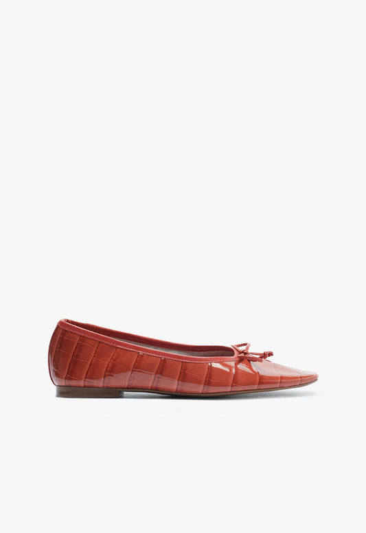 Arissa Ballet Flat RESORT 25 5 Orange Croc - Schutz Shoes