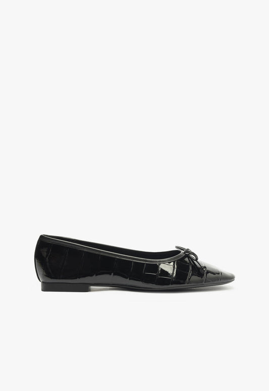 Arissa Ballet Flat RESORT 25 5 Black Croc - Schutz Shoes