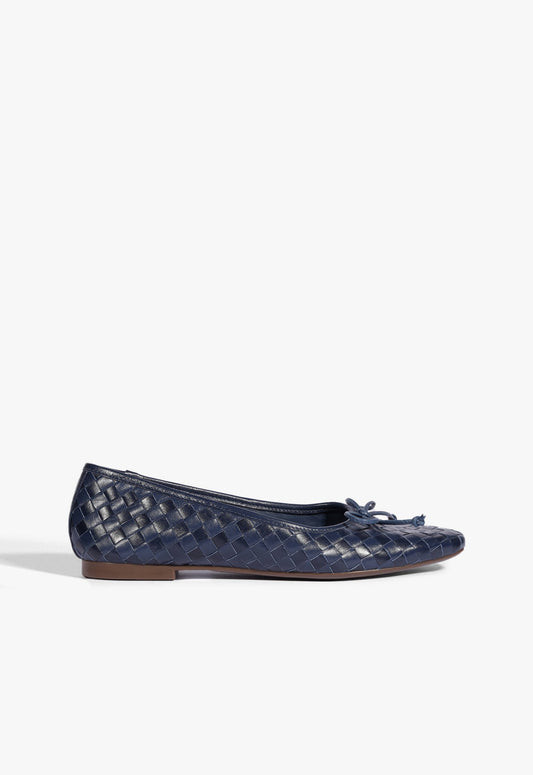 Arissa Woven Ballet Flat RESORT 25 5 Blue Leather - Schutz Shoes