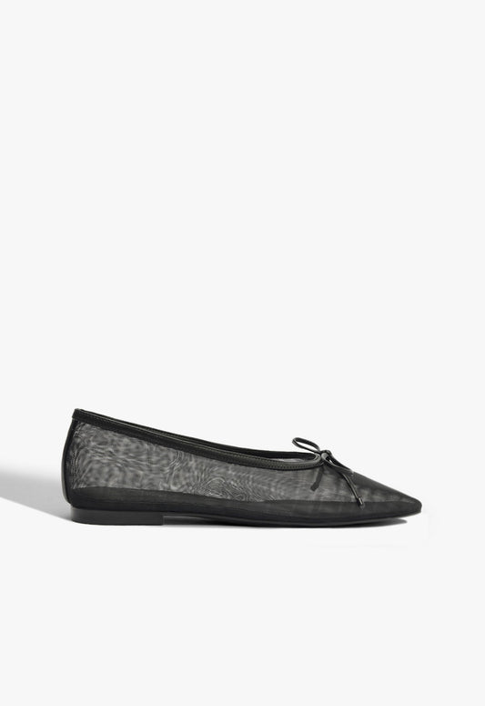 Arissa Mesh Fabric Flat RESORT 25 5 Black Fabric - Schutz Shoes