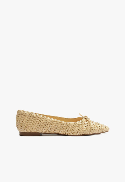 Arissa Straw Ballet Flat RESORT 25 5 Beige Leather - Schutz Shoes