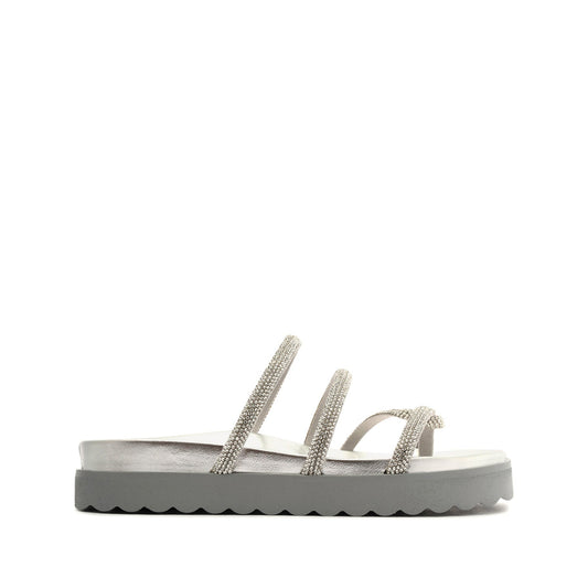 Phoebe Sporty Metallic Nappa Leather Sandal OLD 5 Silver Metallic Nappa Leather - Schutz Shoes