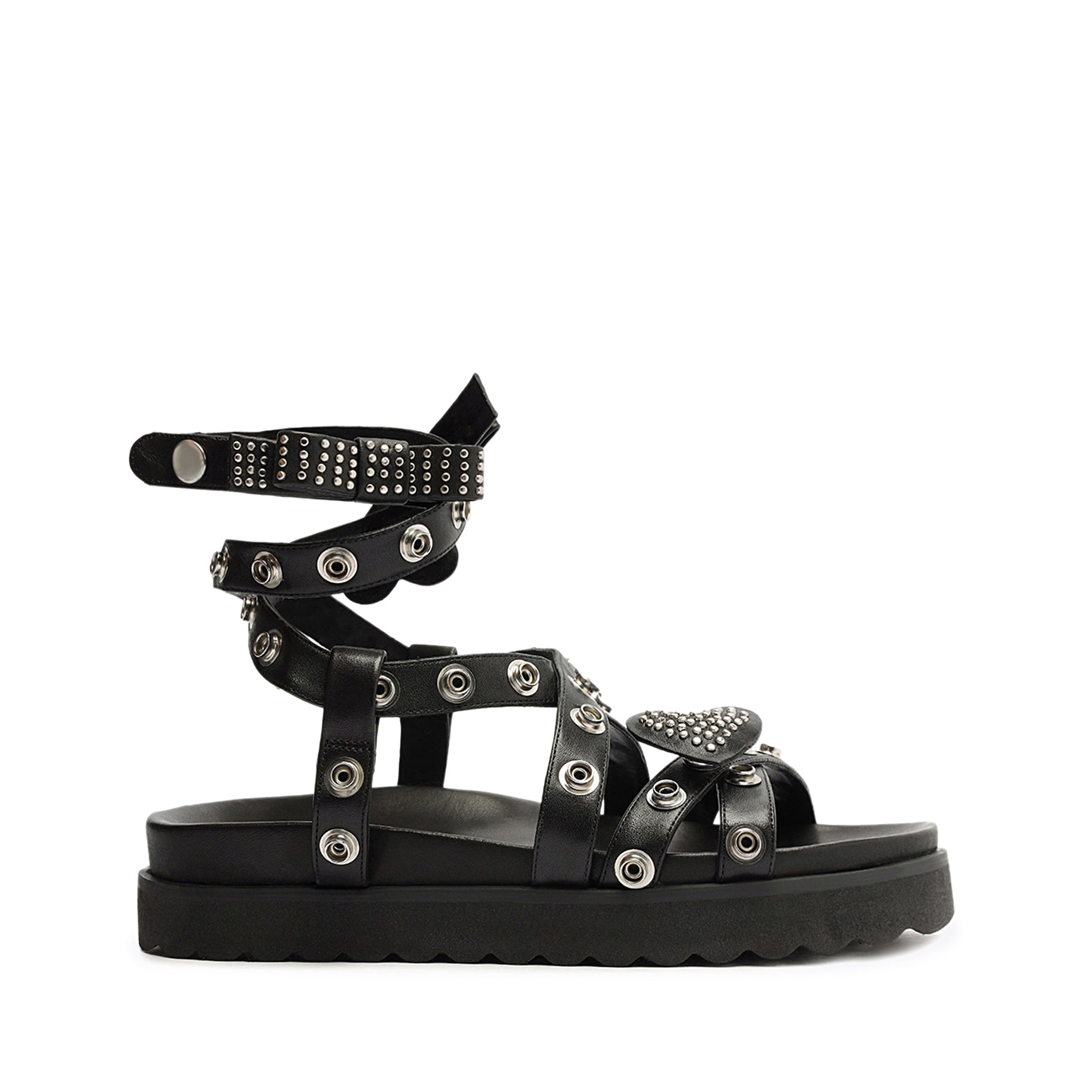Presley Sporty Leather Sandal OLD 5 Black Atanado Leather - Schutz Shoes