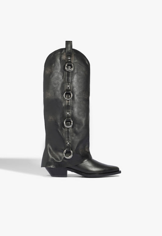 Zachy Up Cloak Leather Boot OLD 5 Black Leather - Schutz Shoes