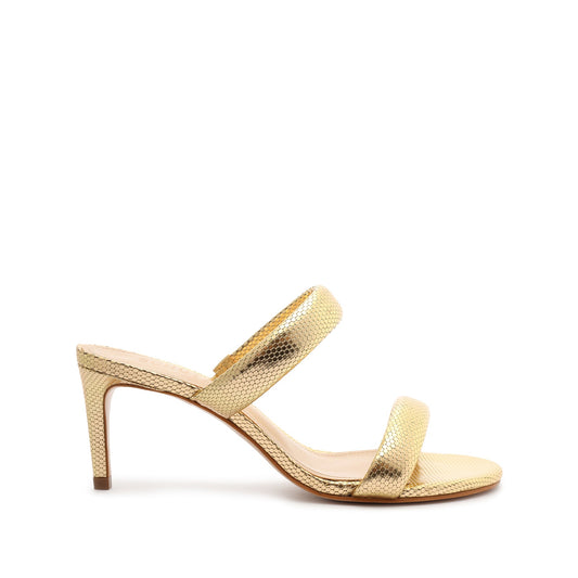 Aneli Embossed Metallic Leather Sandal OLD 5 Gold Embossed Metallic Leather - Schutz Shoes