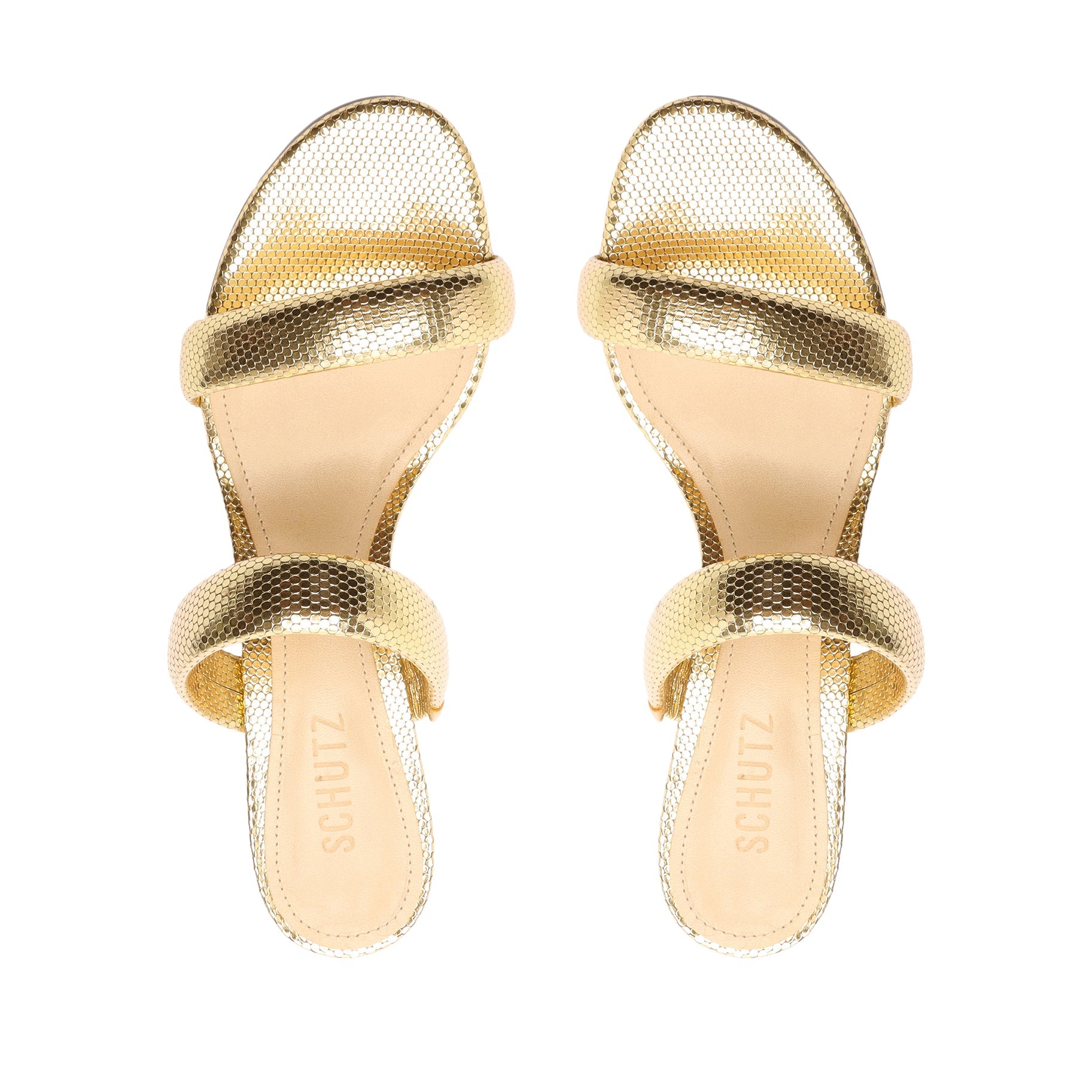 Aneli Embossed Metallic Leather Sandal OLD - Schutz Shoes