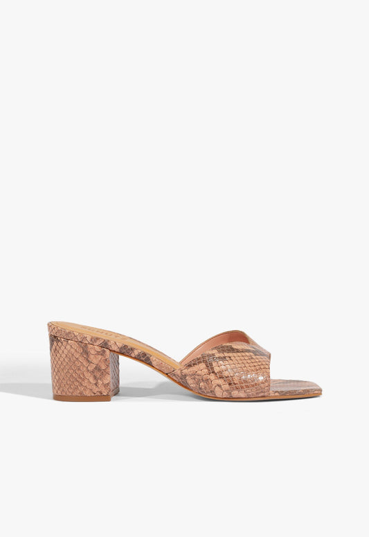 Margot Sandal SPRING 25 5 Smoky Blush Snake - Schutz Shoes
