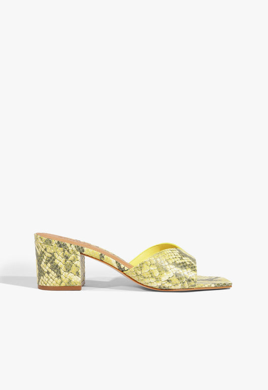 Margot Sandal SPRING 25 5 Yellow Snake - Schutz Shoes