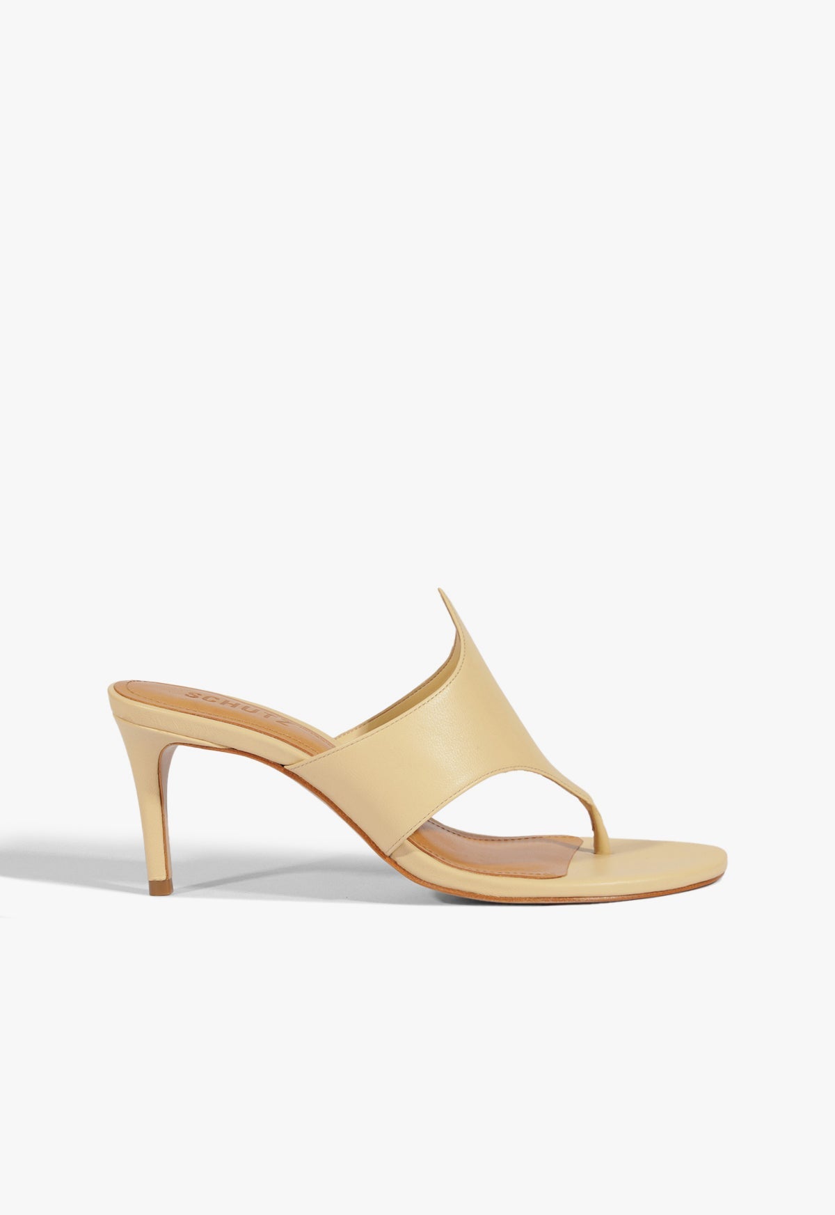 Elena Sandal SPRING 25 5 Natural Nibs Leather - Schutz Shoes