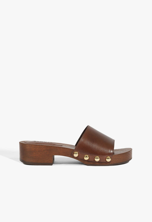 Shayla Leather Sandal Pre Fall 25 5 Chestnut Leather - Schutz Shoes