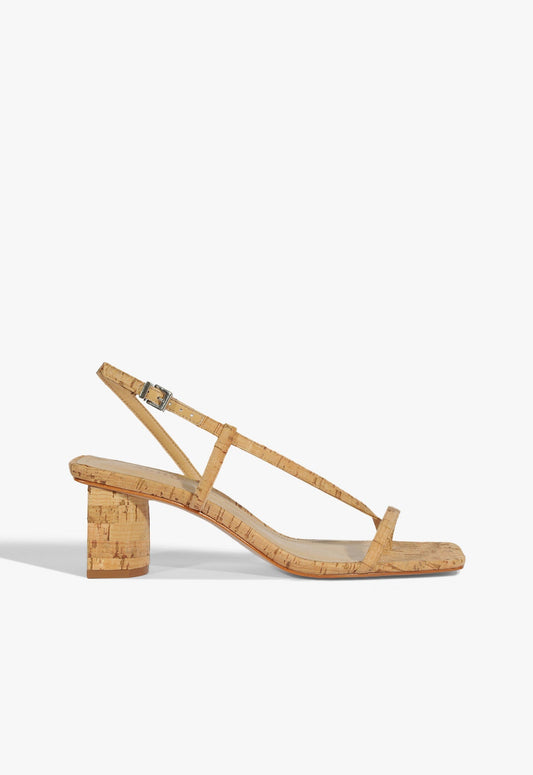 Heloise Mid Block Sandal SPRING 25 5 Beige Synthetic - Schutz Shoes