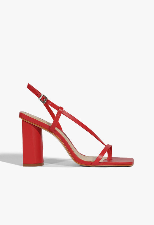 Heloise Block Sandal SPRING 25 5 Red Leather - Schutz Shoes