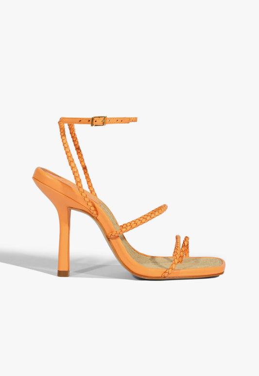 Kaya Straw Sandal SUMMER 25 5 Coral Sand Leather - Schutz Shoes