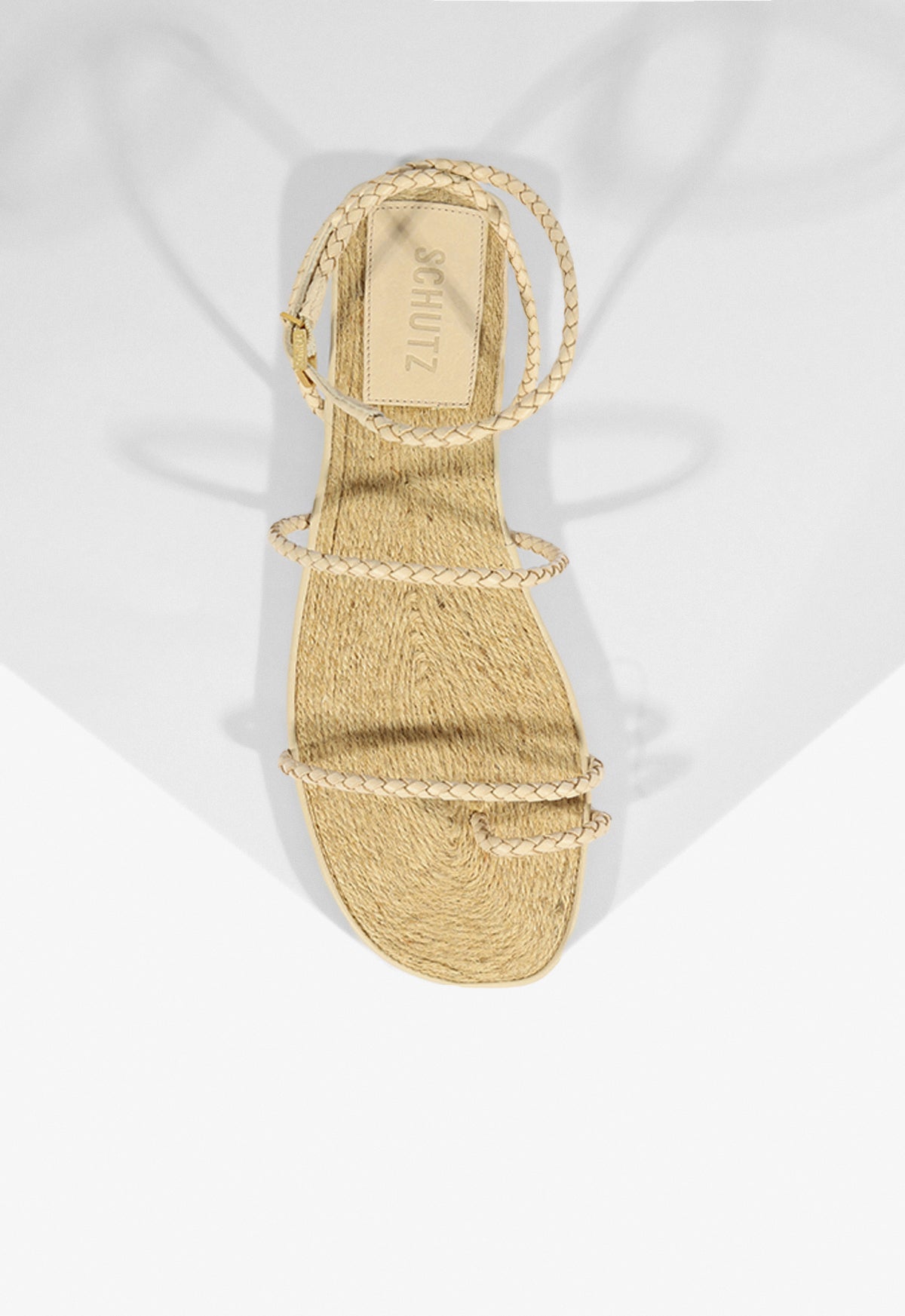 Kaya Beige Leather Flat Sandal SUMMER 25 - Schutz Shoes