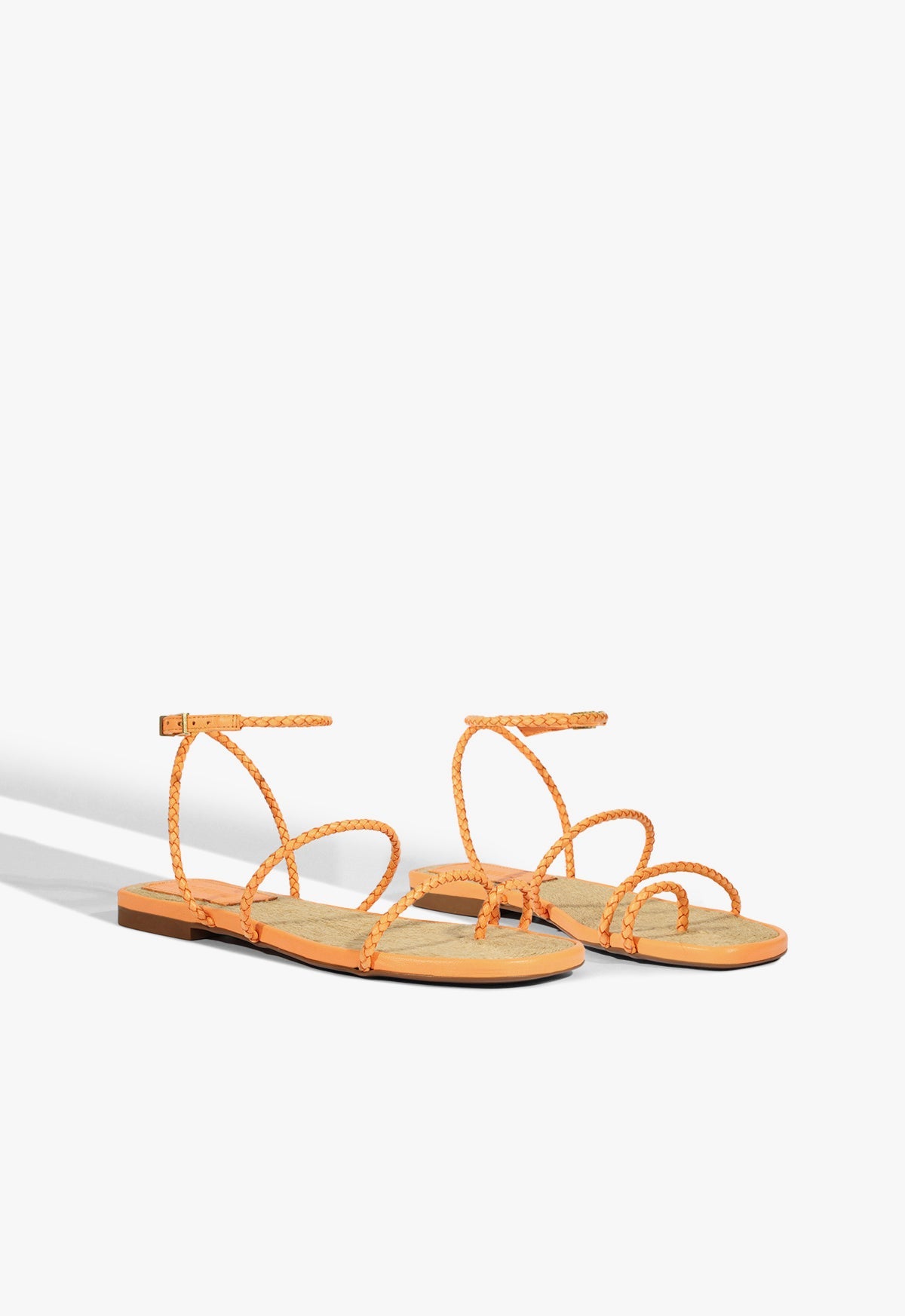 Kaya Orange Leather Flat Sandal SUMMER 25 - Schutz Shoes