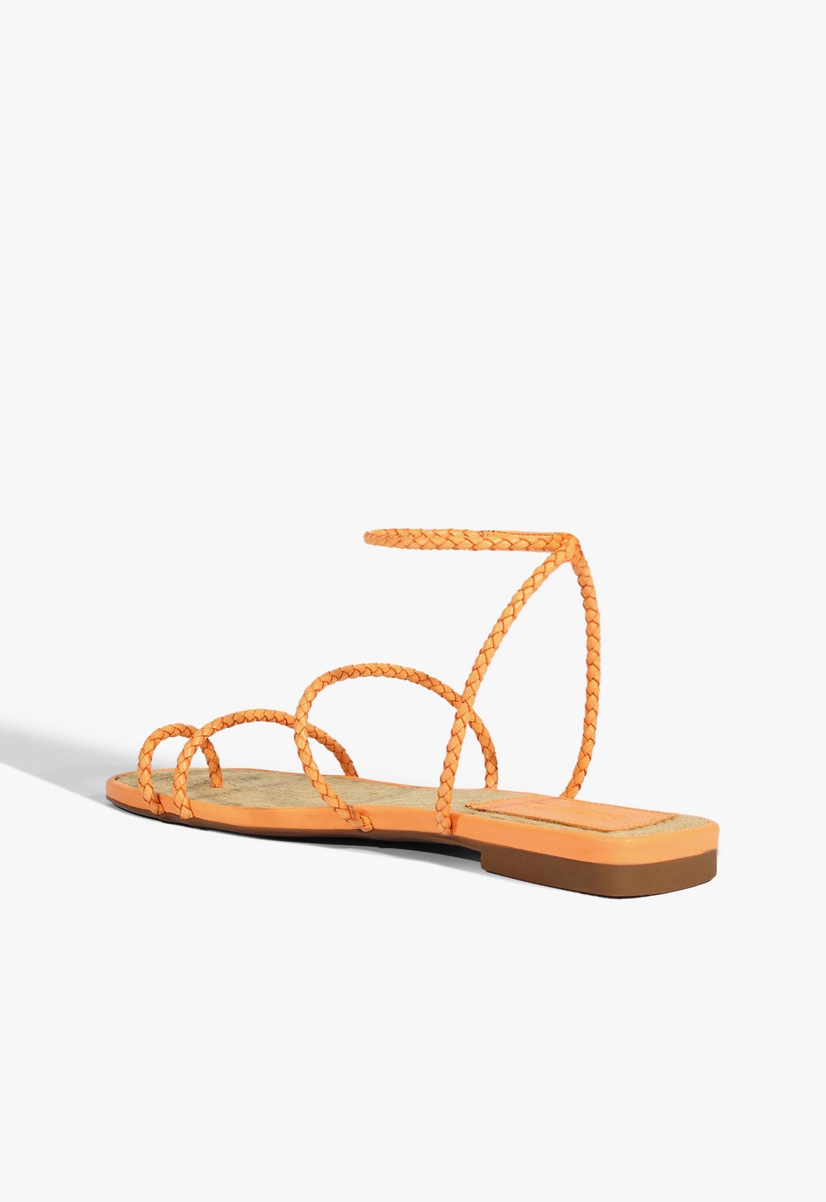 Kaya Orange Leather Flat Sandal SUMMER 25 - Schutz Shoes