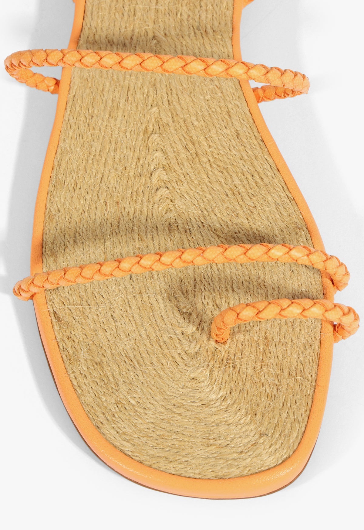 Kaya Orange Leather Flat Sandal SUMMER 25 - Schutz Shoes