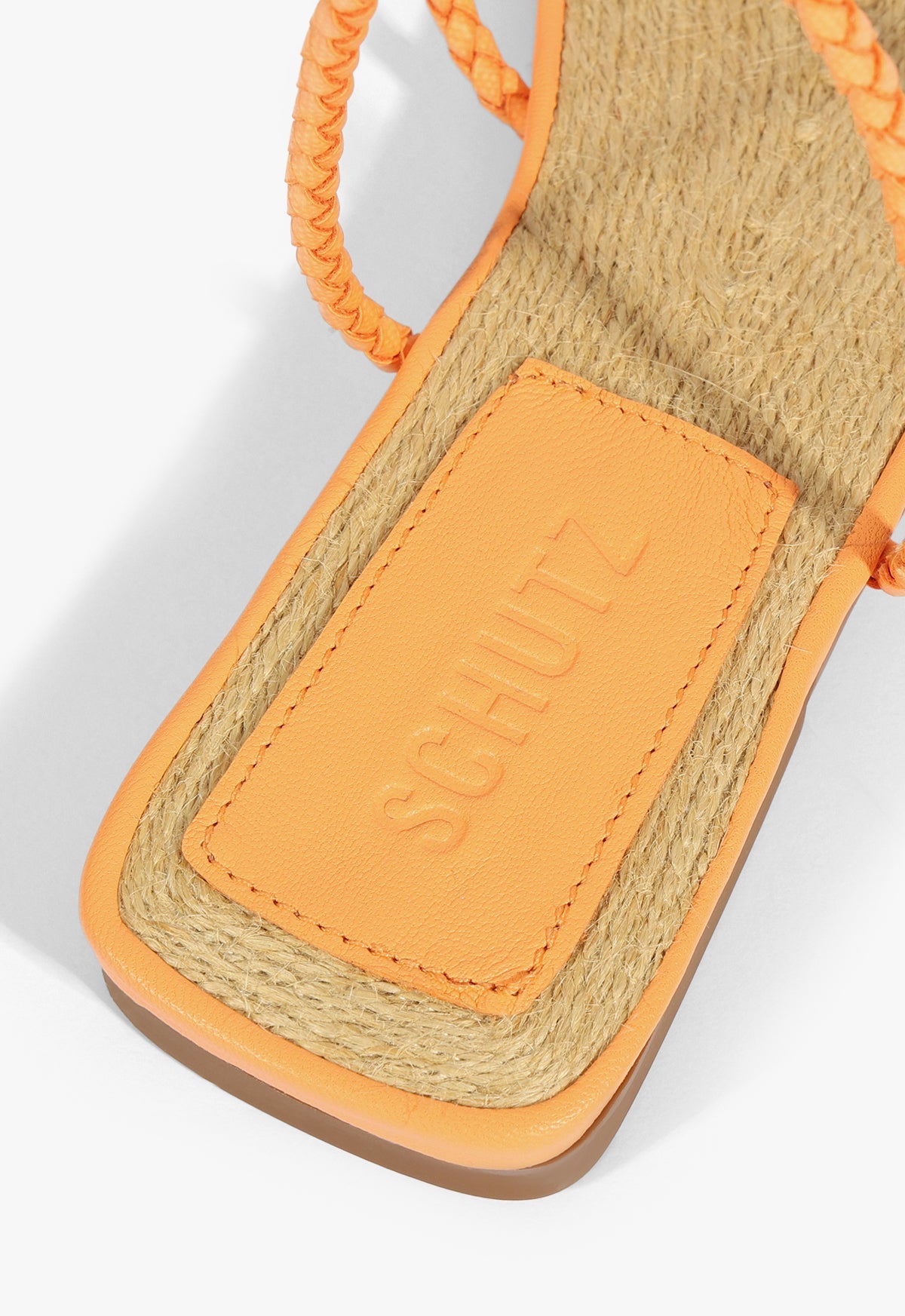 Kaya Orange Leather Flat Sandal SUMMER 25 - Schutz Shoes