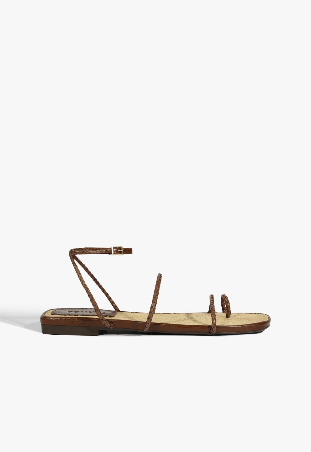 Kaya Brown Leather Flat Sandal SUMMER 25 5 Brown Leather - Schutz Shoes